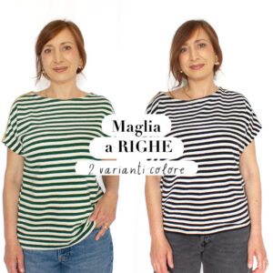 MAGLIA A RIGHE con maniche corte